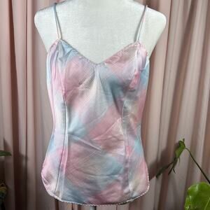 Vintage Deena Pastel Plaid Camisole Size 34 USA Made 90s Y2K Lingerie Top Slip